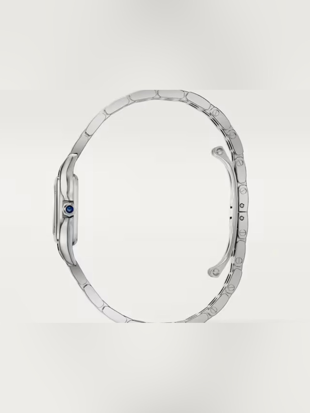Cartier Silver Stainless Steel Women's Bracelet Watch with Blue Accents - Picture 6 of 13